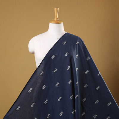 Blue Prewashed Cotton Jacquard Fabric