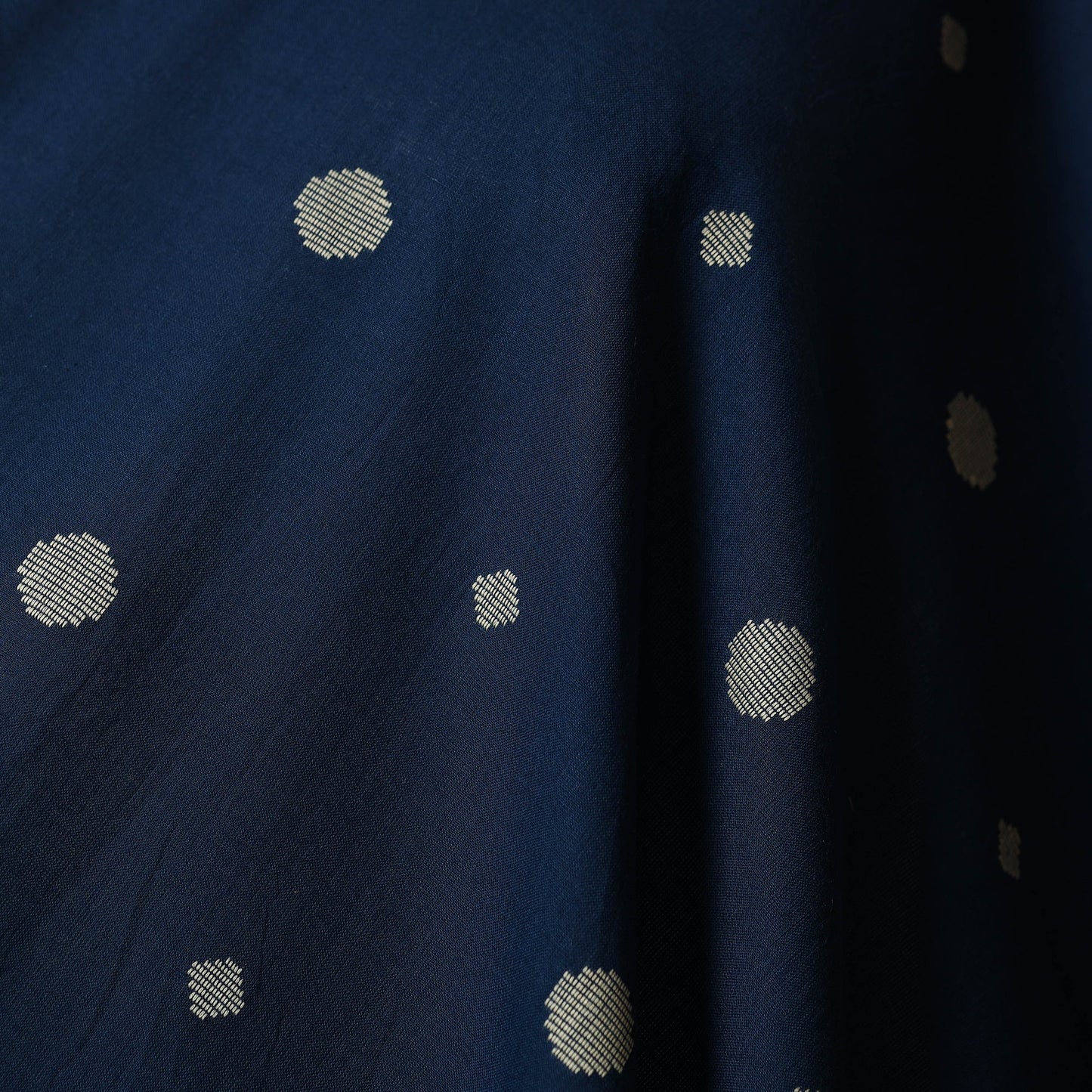 Blue - prewashed cotton jacquard fabric 42 - handcrafted