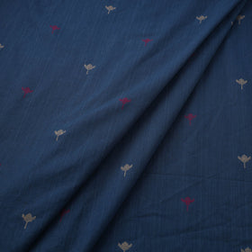 Blue Prewashed Cotton Jacquard Fabric