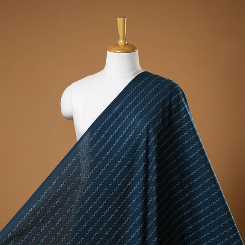 Blue - prewashed cotton jacquard fabric 50 - handcrafted