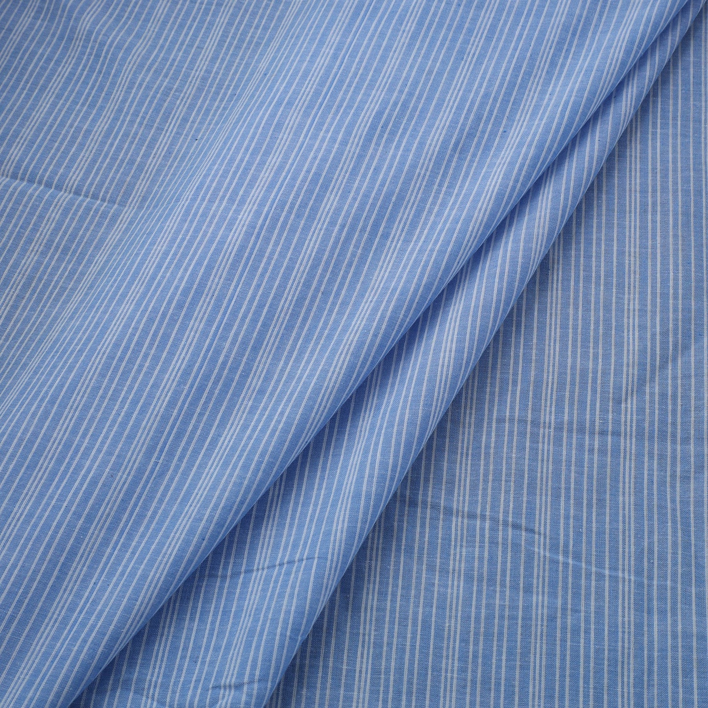 Blue Prewashed Cotton Jacquard Fabric
