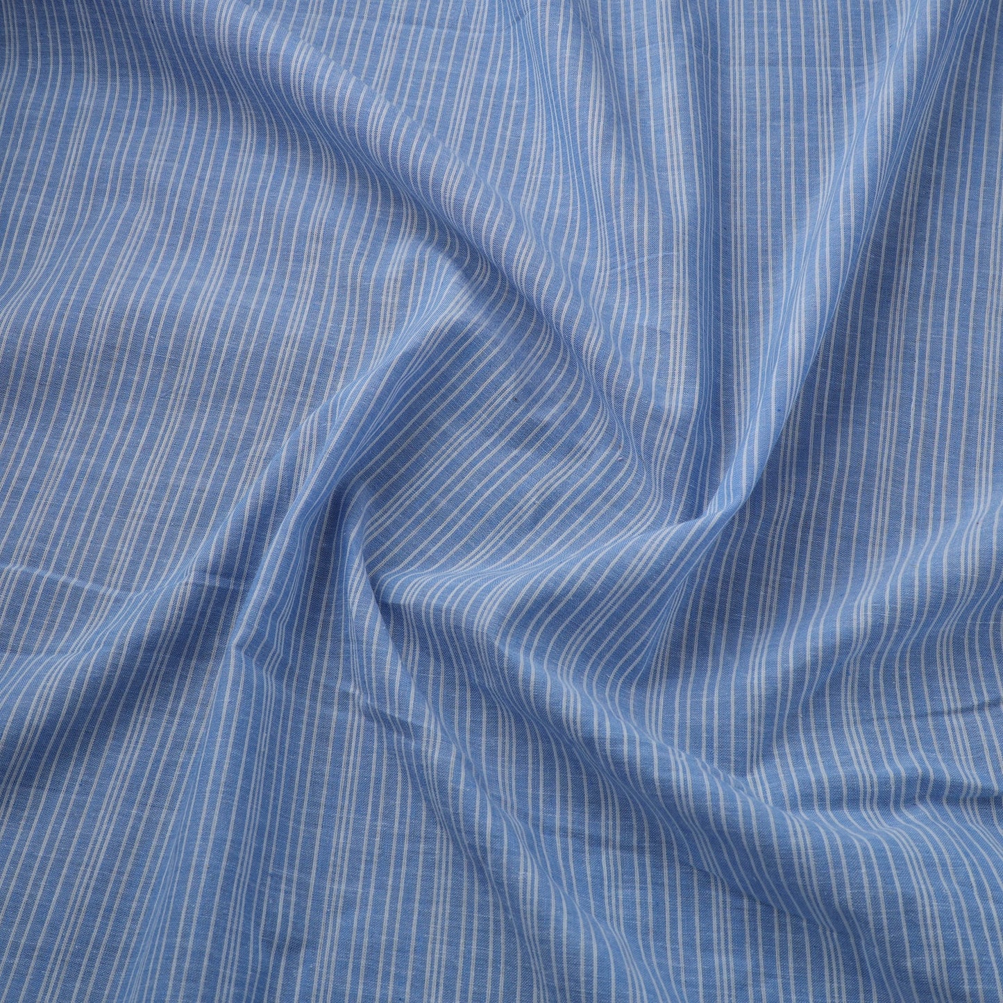 Blue Prewashed Cotton Jacquard Fabric
