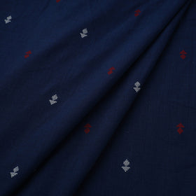 Blue Prewashed Cotton Jacquard Fabric