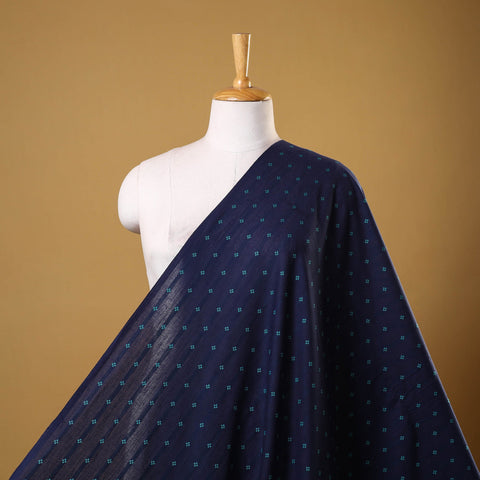 Blue - prewashed cotton jacquard weave fabric 10