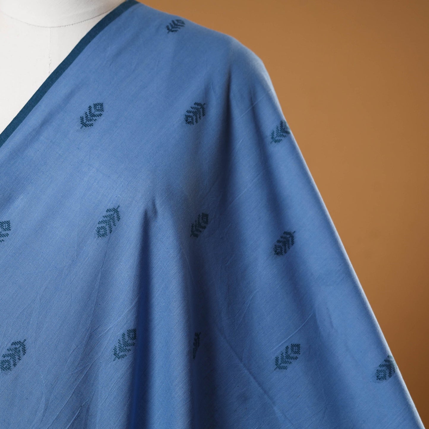 Blue - prewashed cotton jacquard weave fabric 18