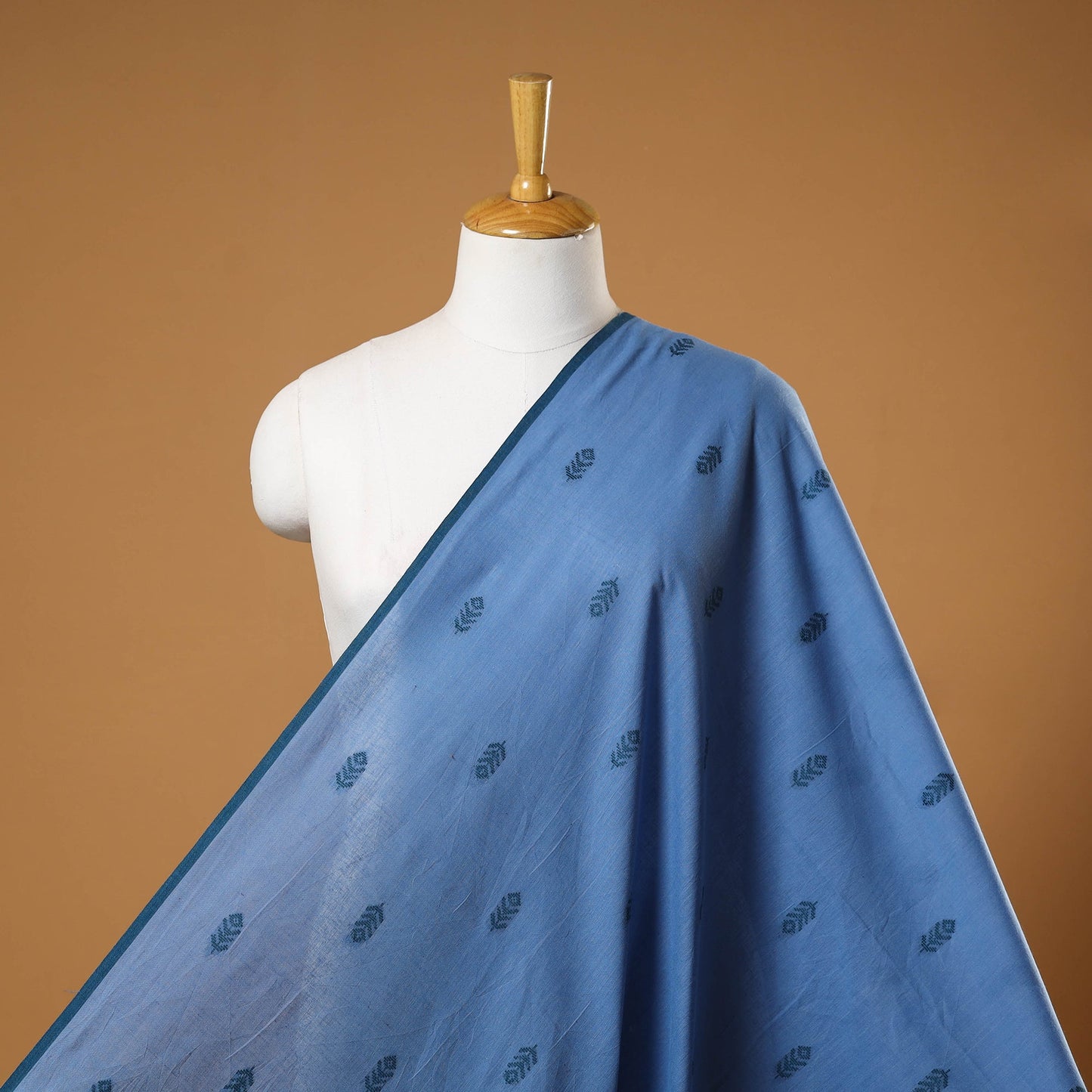 Blue - prewashed cotton jacquard weave fabric 18