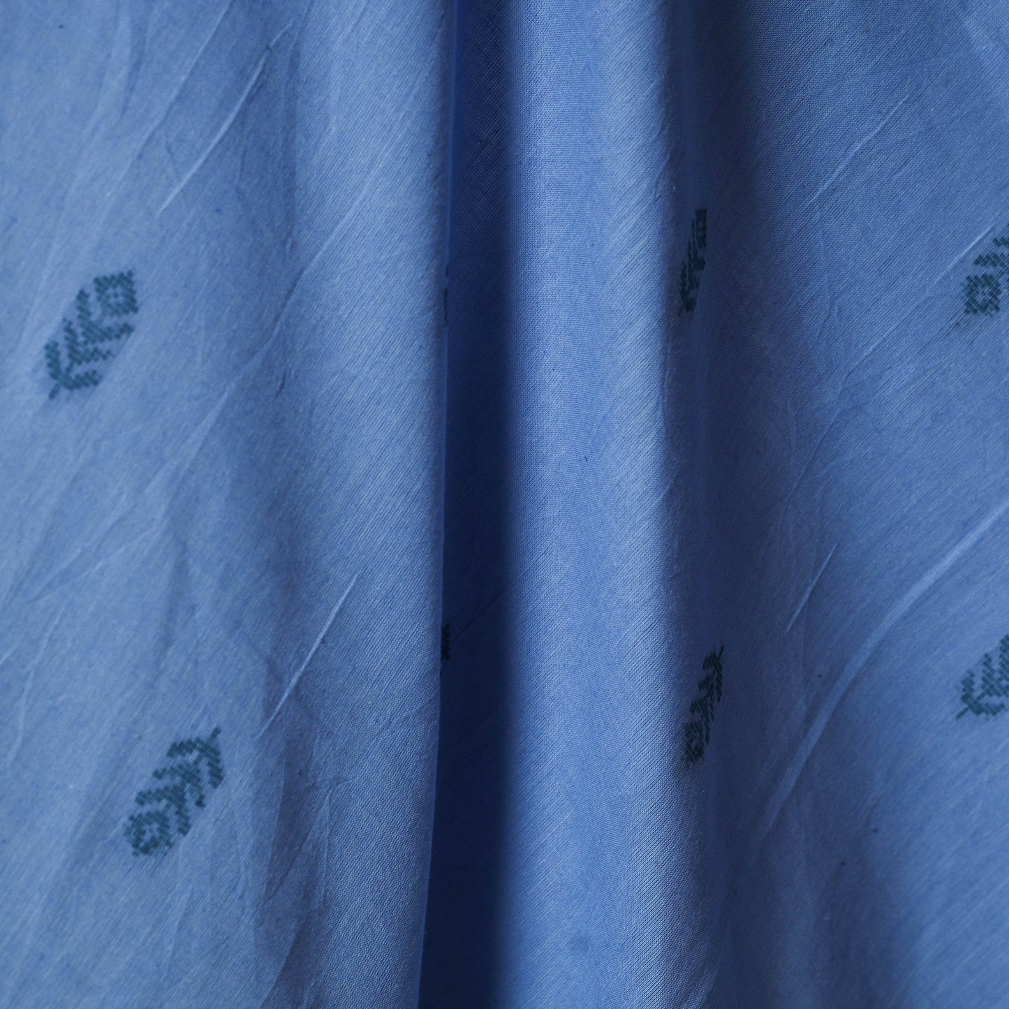 Blue - prewashed cotton jacquard weave fabric 18