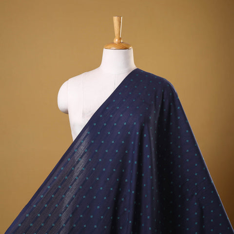 Blue - prewashed cotton jacquard weave fabric 25