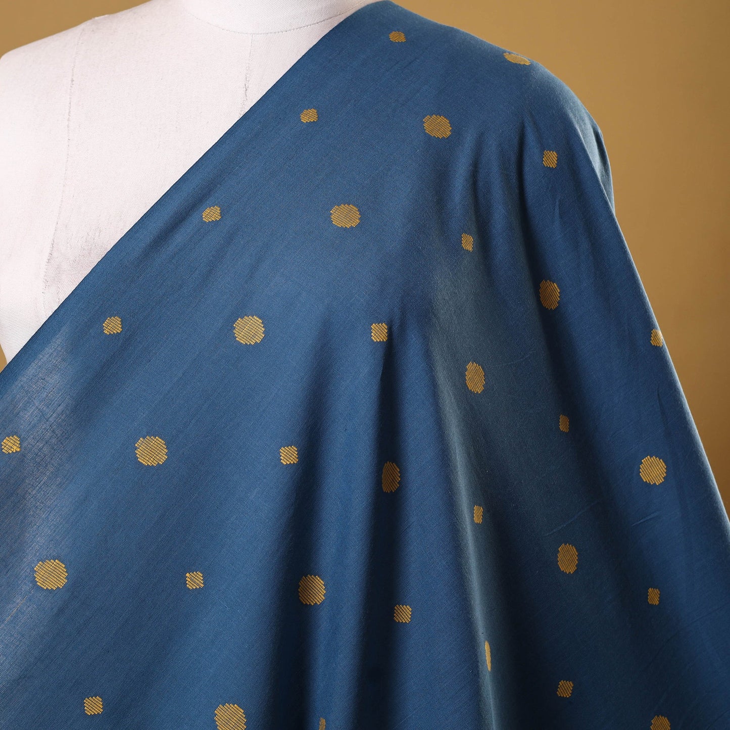 Blue - prewashed cotton jacquard weave fabric 34