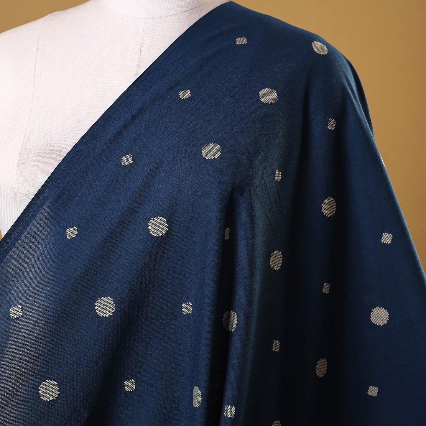 Blue - prewashed cotton jacquard weave fabric 41