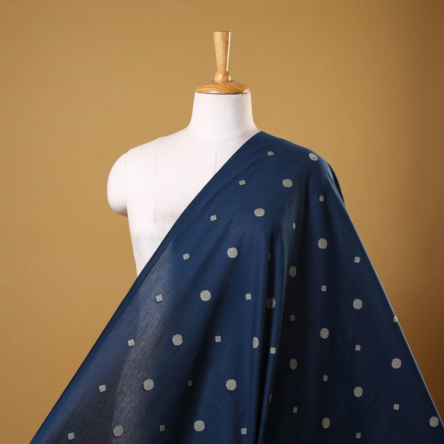 Blue - prewashed cotton jacquard weave fabric 41