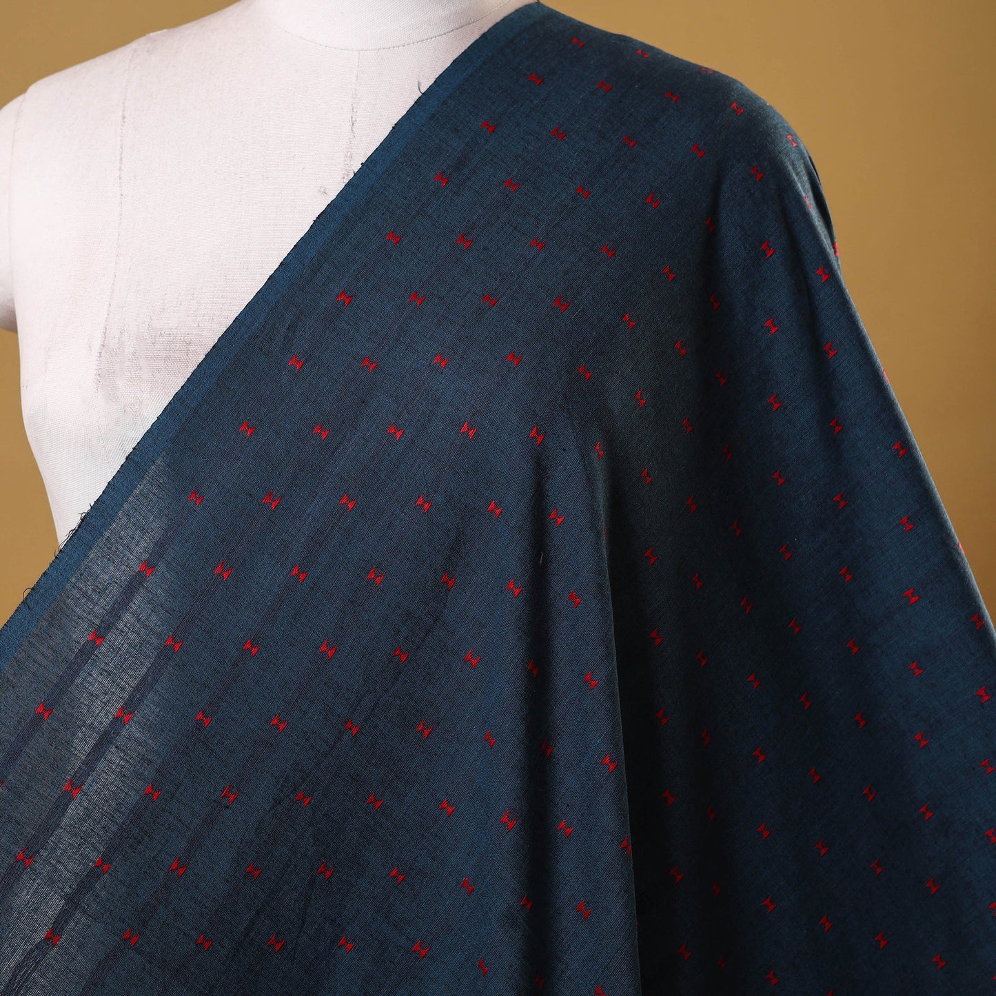 Blue - prewashed cotton jacquard weave fabric 43