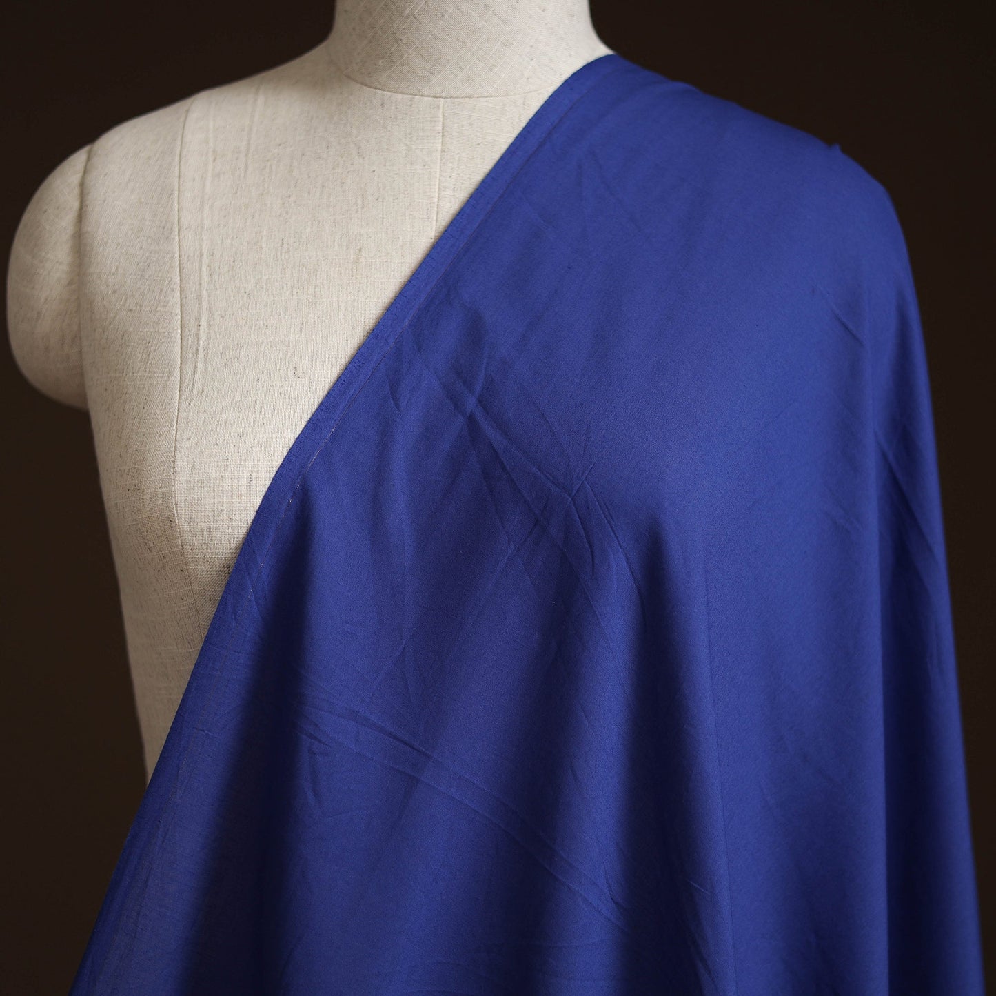 Blue - prewashed dyed cotton plain fabric 10 - handcrafted
