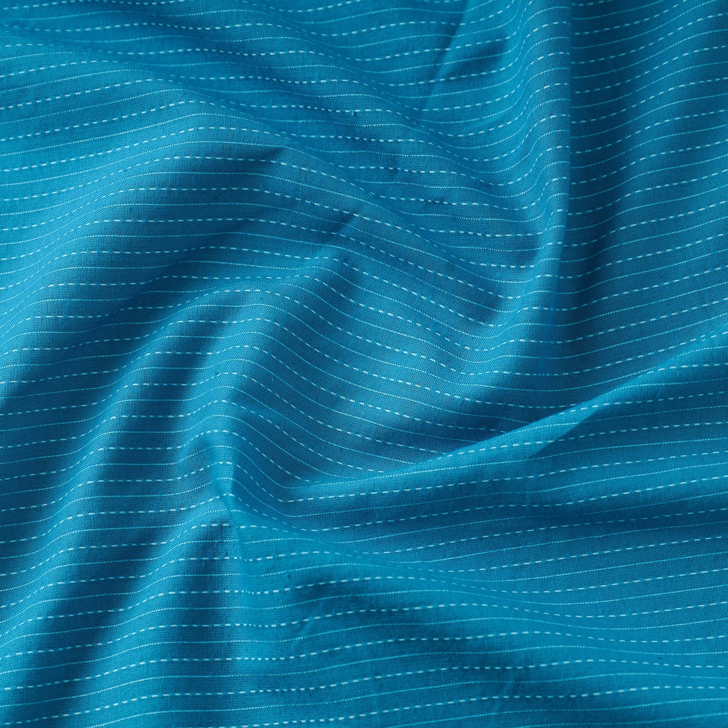 Blue - prewashed running stitch cotton fabric 30