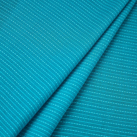  Blue Prewashed Running Stitch Plain Cotton Fabric