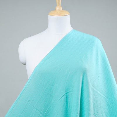 Blue Prewashed Running Stitch Plain Cotton Fabric