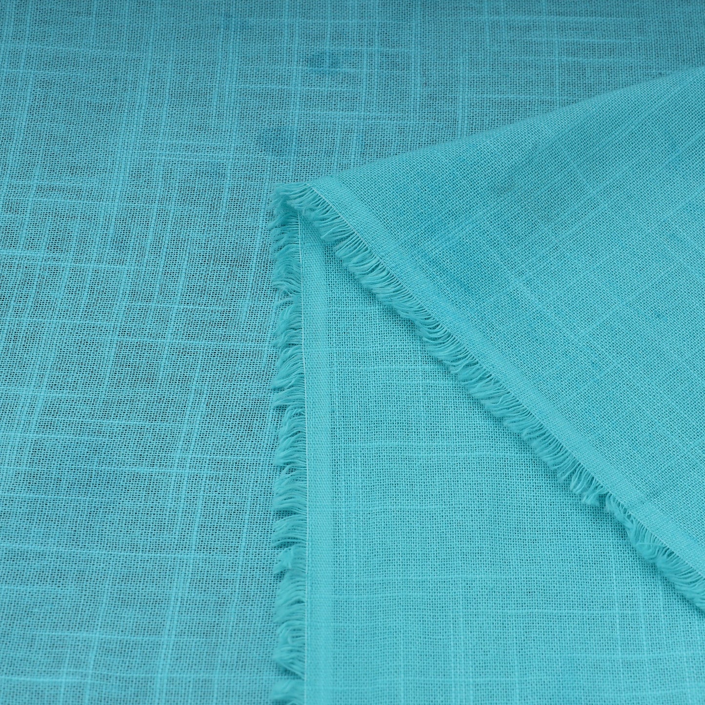 Blue Prewashed Slub Cotton Plain Fabric