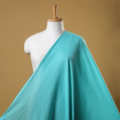 Blue Prewashed Slub Cotton Plain Fabric