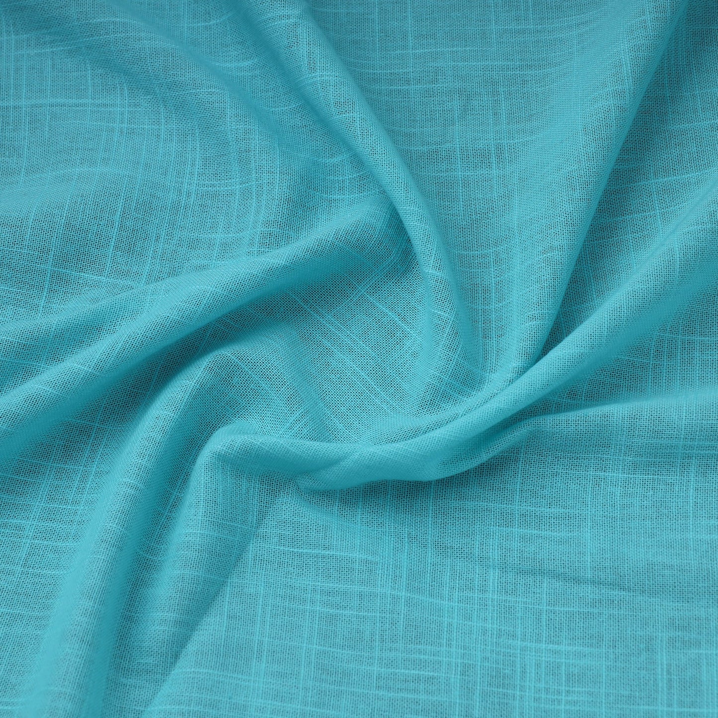 Blue Prewashed Slub Cotton Plain Fabric