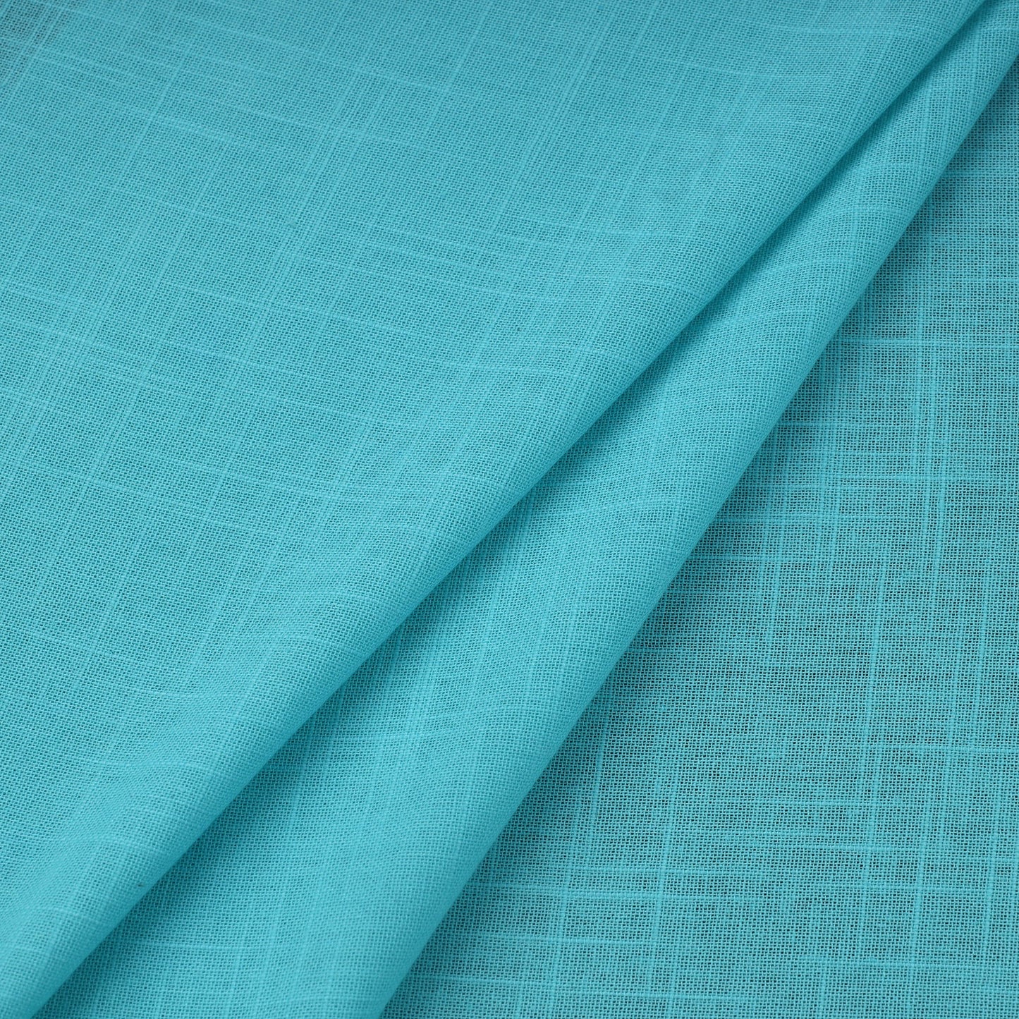 Blue Prewashed Slub Cotton Plain Fabric