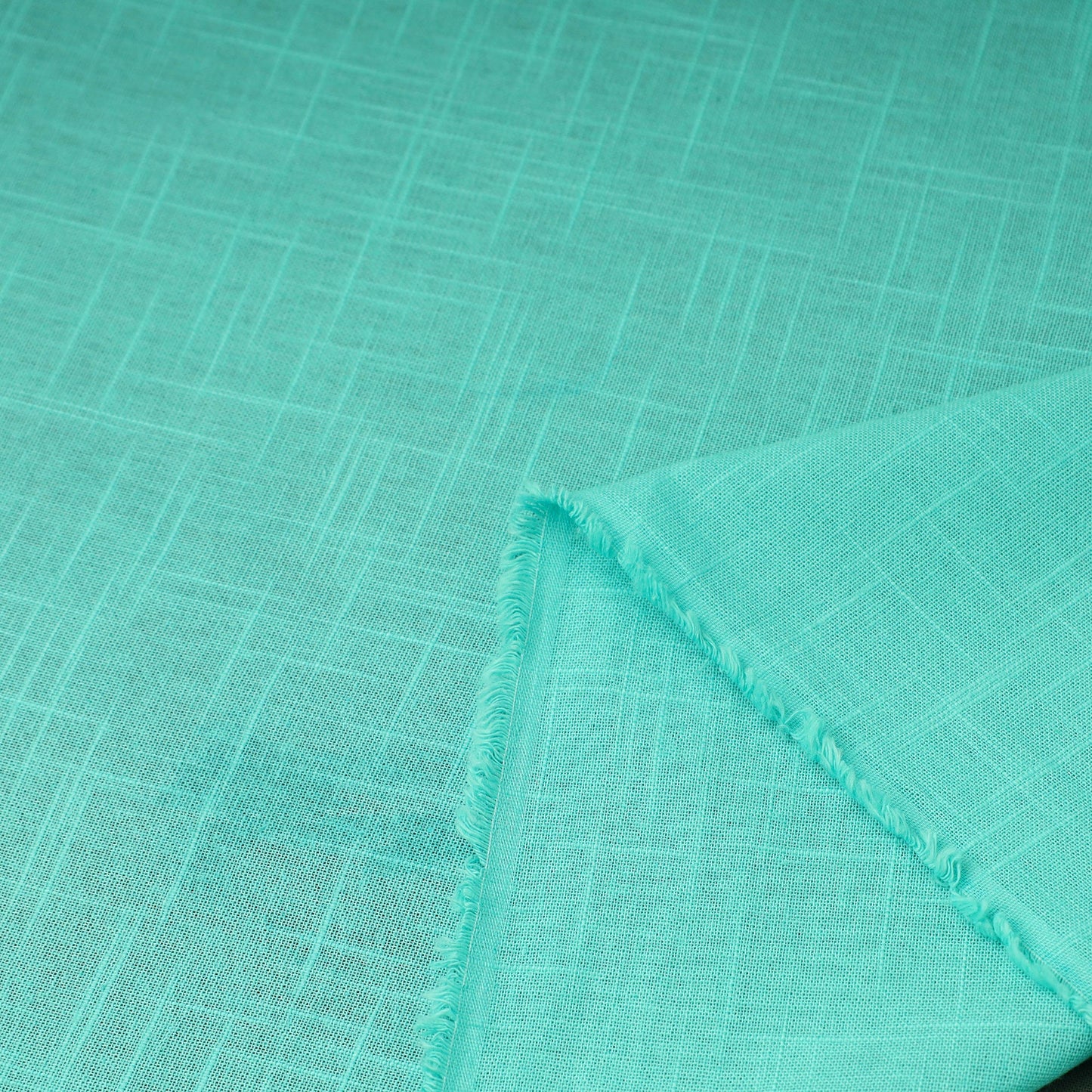 Blue Prewashed Slub Cotton Plain Fabric
