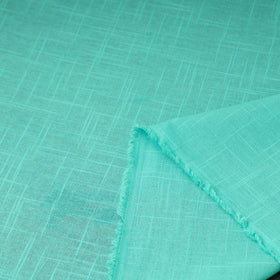 Blue Prewashed Slub Cotton Plain Fabric