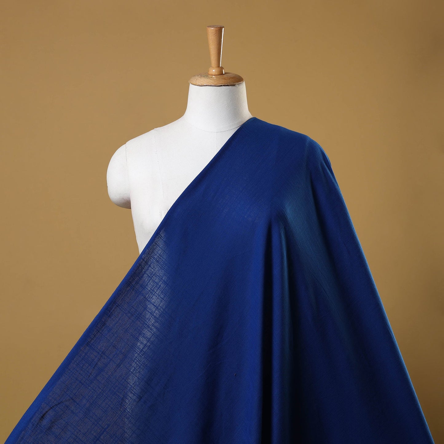 Blue Prewashed Slub Cotton Plain Fabric