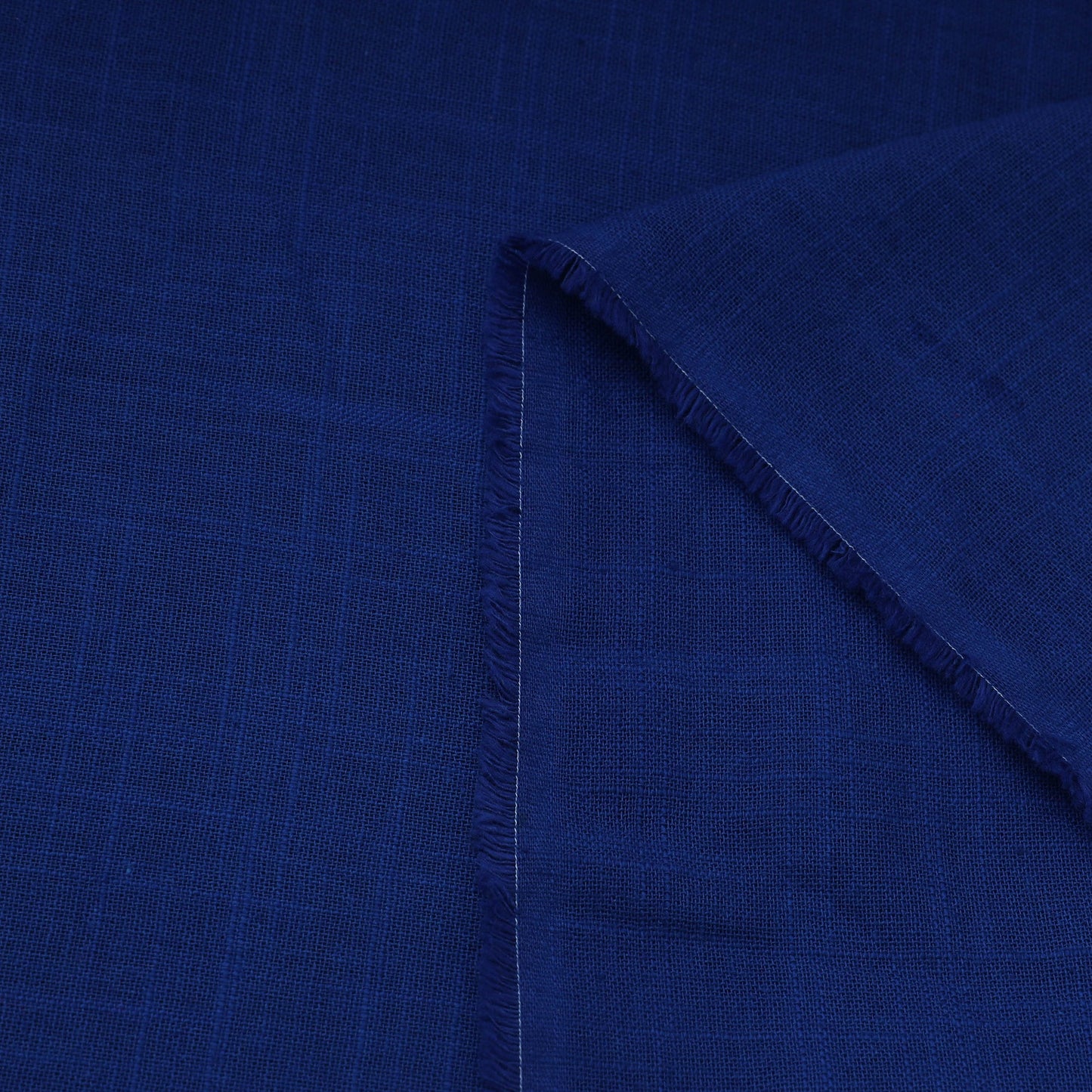 Blue Prewashed Slub Cotton Plain Fabric