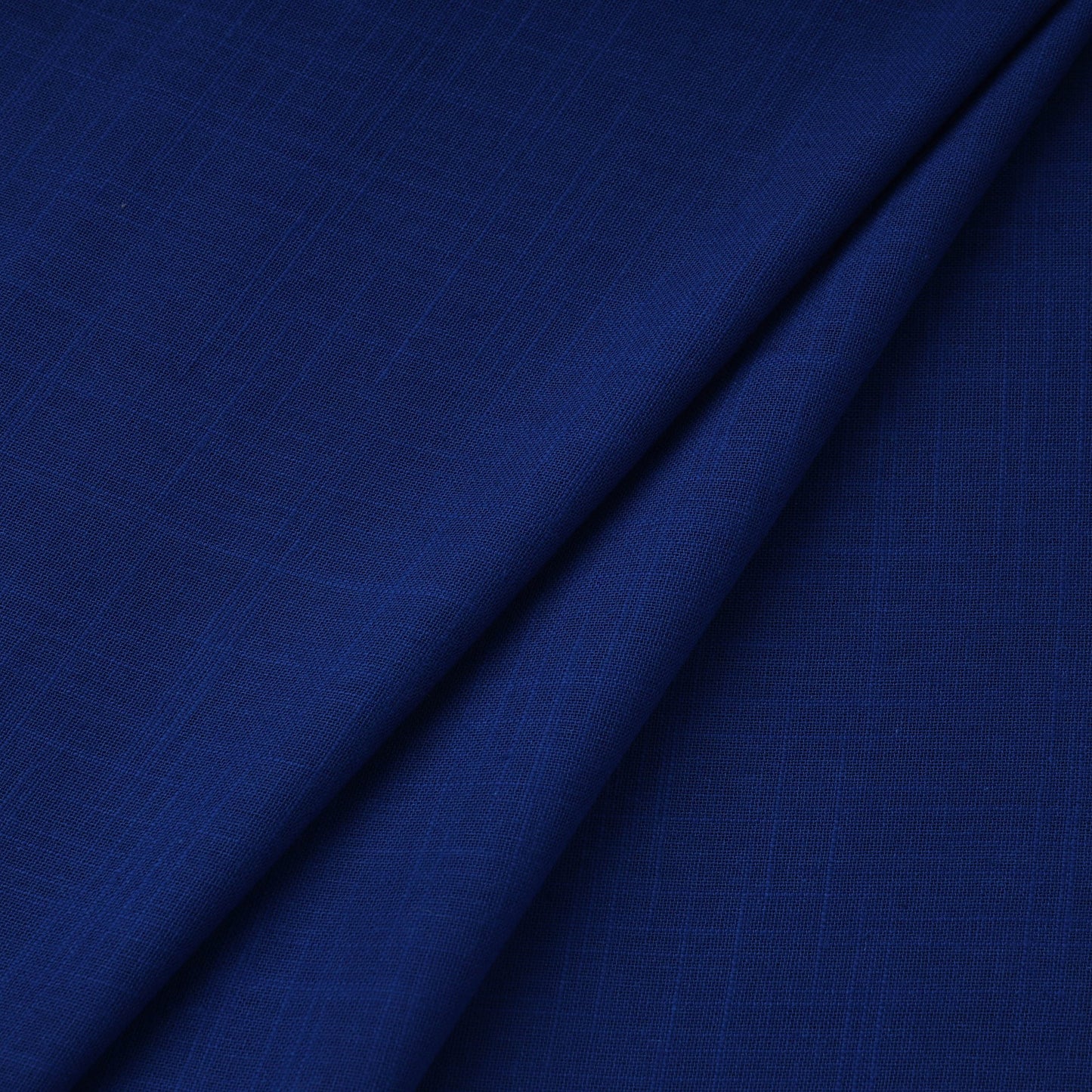 Blue Prewashed Slub Cotton Plain Fabric