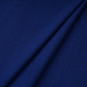 Blue Prewashed Slub Cotton Plain Fabric