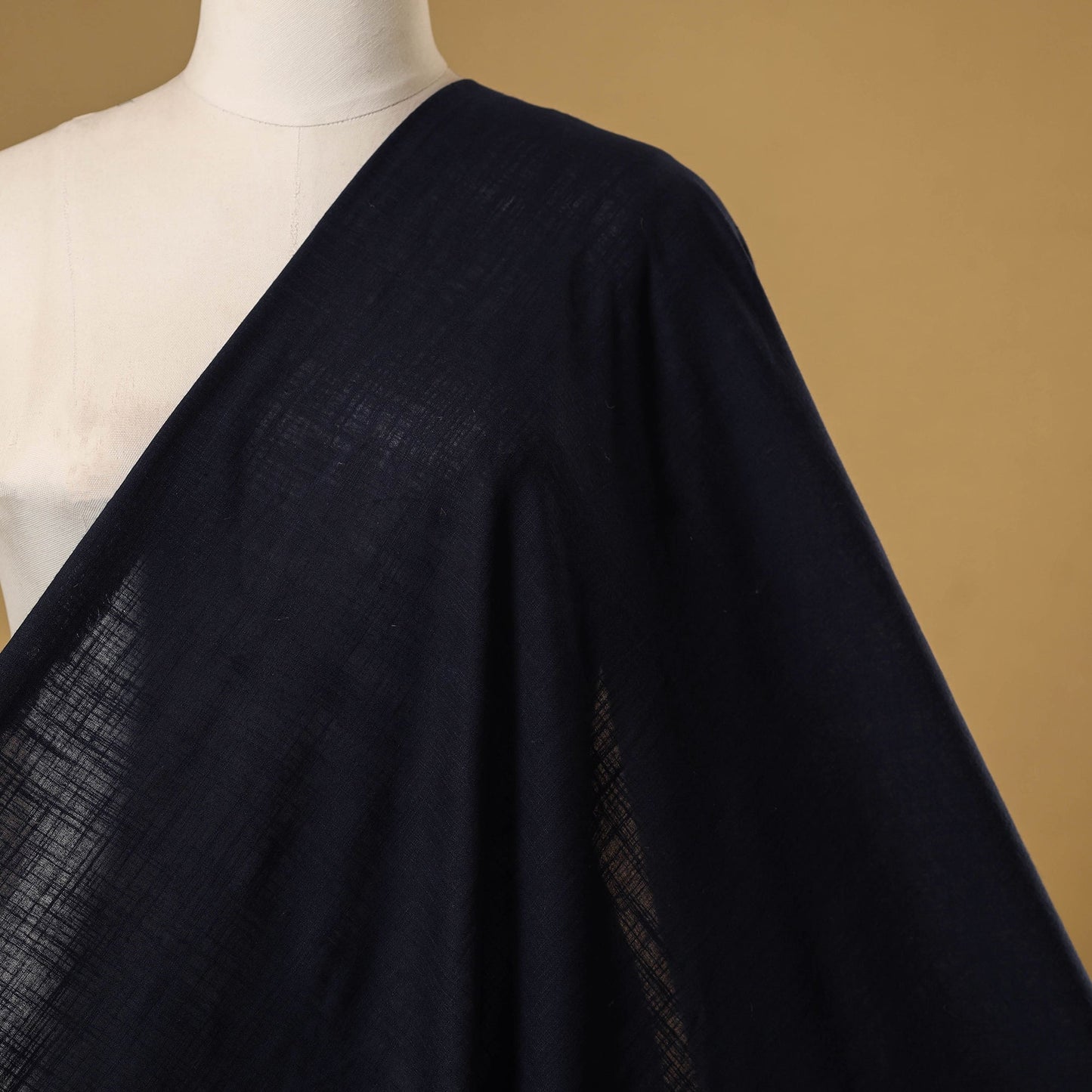 Blue - prewashed slub cotton plain fabric 09 - handcrafted