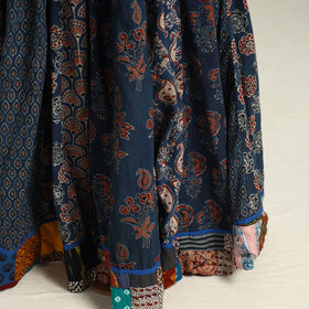  Ajrakh Block Printed 24 Kali Patchwork Cotton Long Skirt 13 