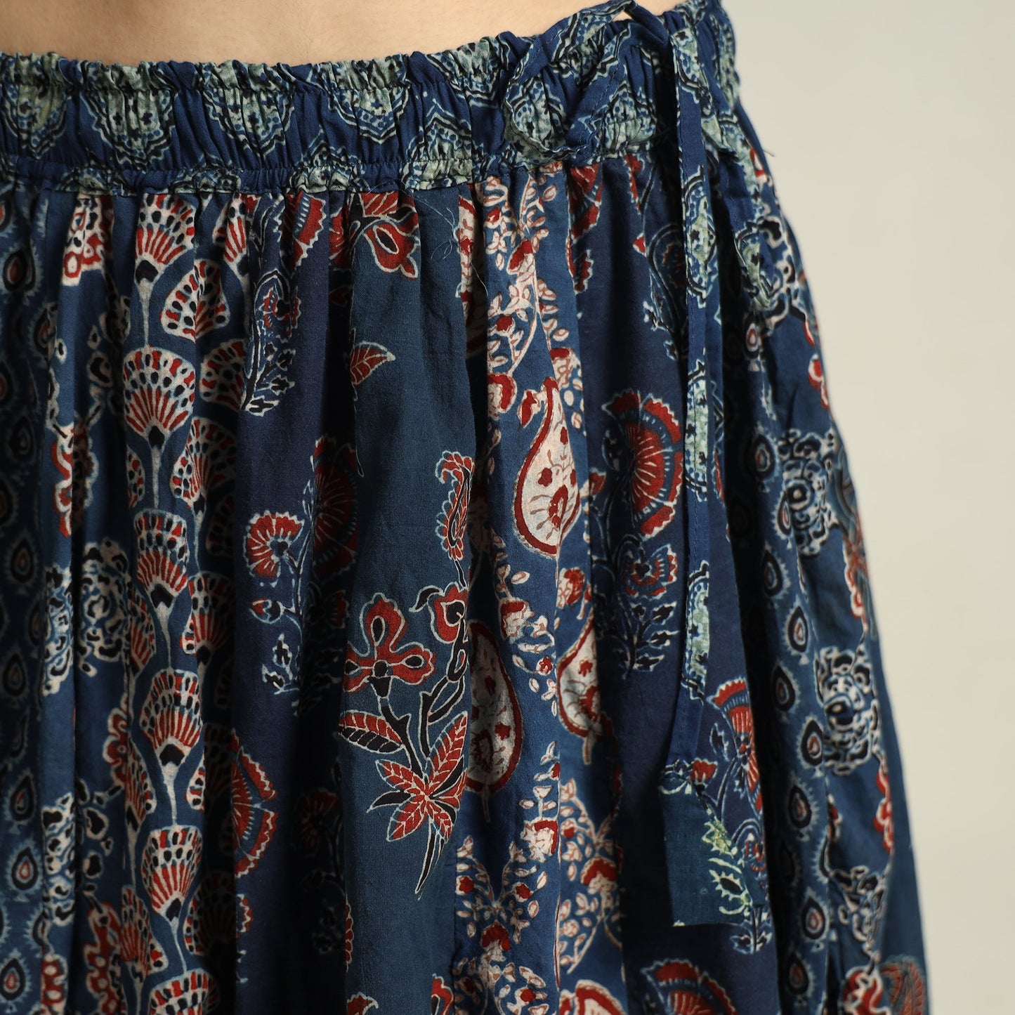  Ajrakh Block Printed 24 Kali Patchwork Cotton Long Skirt 13 