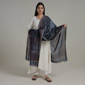 Buy Block Printed Chanderi Silk Bagh Dupatta