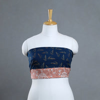 Buy Blue Block Printed Cotton Akola Blouse Piece