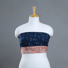 Buy Blue Block Printed Cotton Akola Blouse Piece