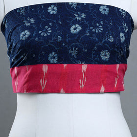 Buy Blue Block Printed Cotton Akola Blouse Piece