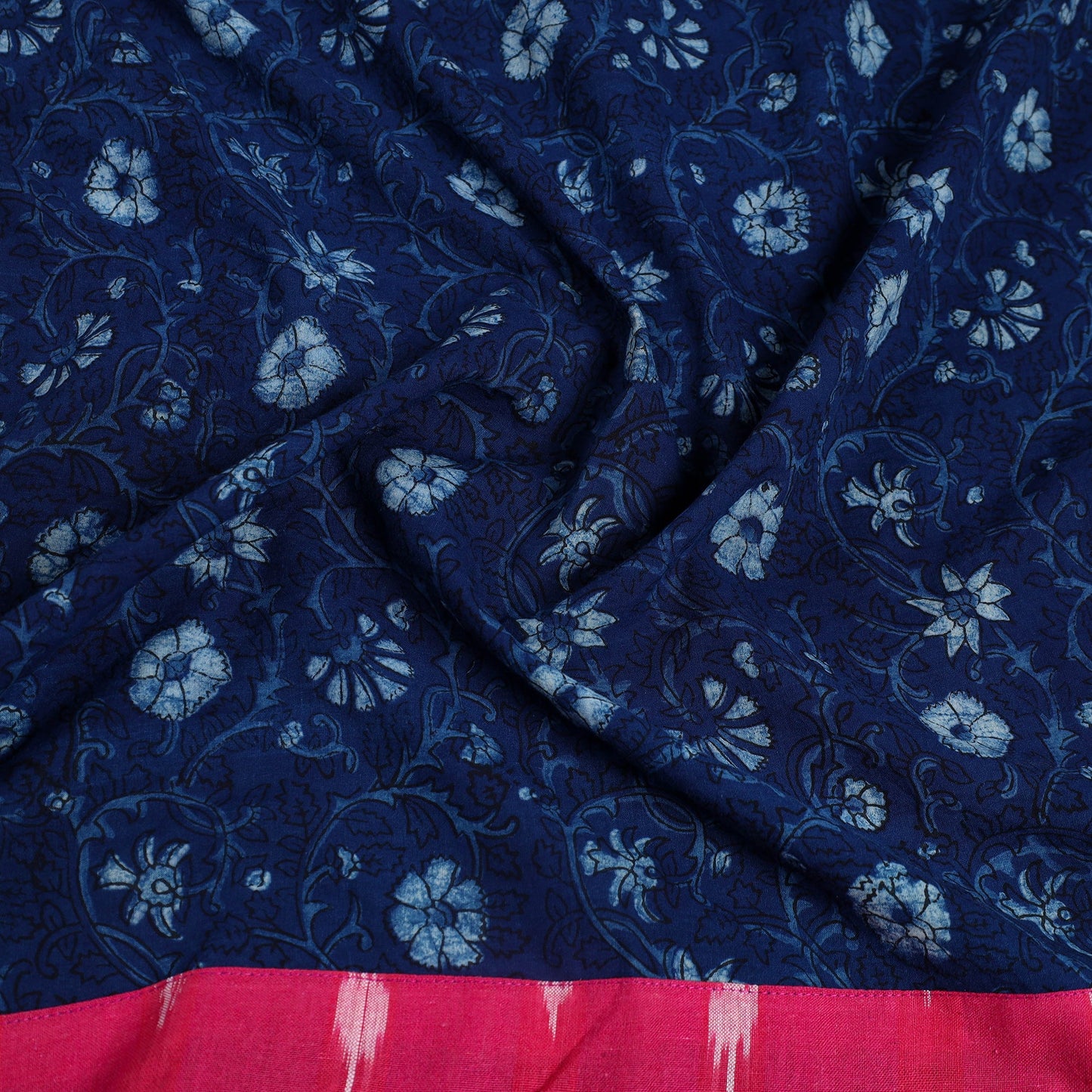 Buy Blue Block Printed Cotton Akola Blouse Piece