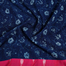 Buy Blue Block Printed Cotton Akola Blouse Piece