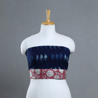 Blue - printed cotton akola blouse piece 22 - handcrafted