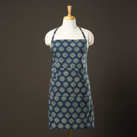  Ajrakh Print Cotton Apron with Pocket 32 