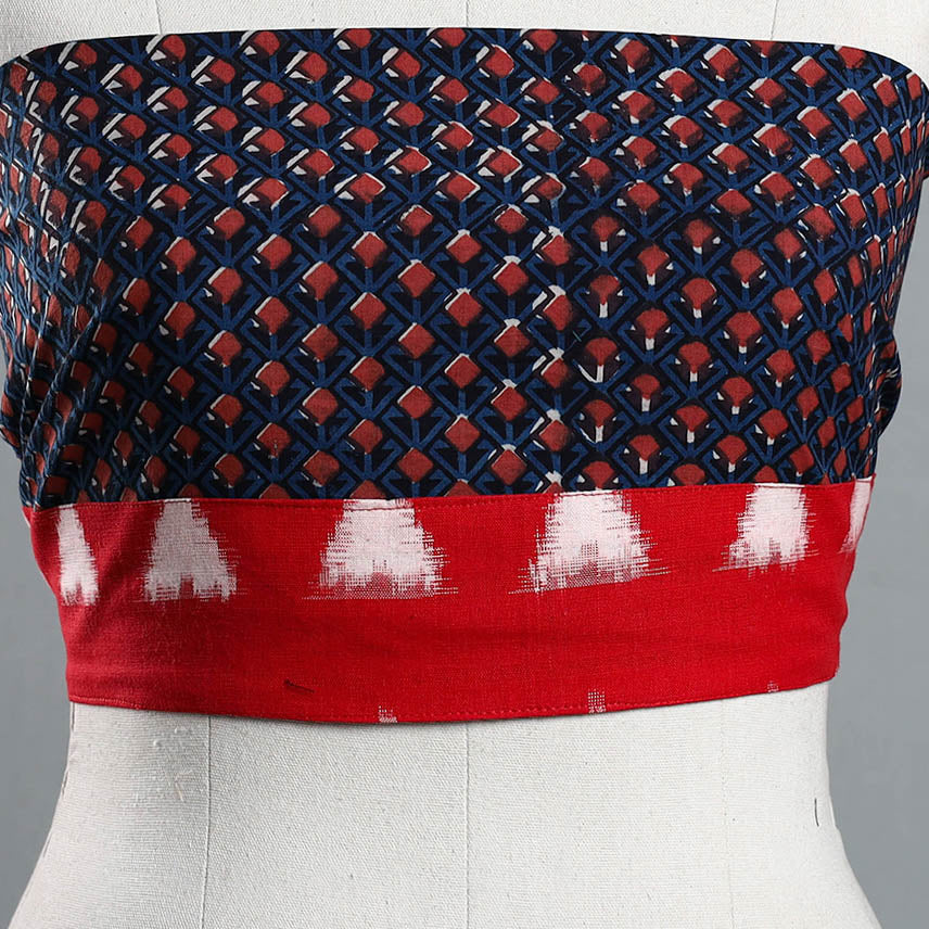 Blue - Block Printed Cotton Bagru Blouse Piece 119