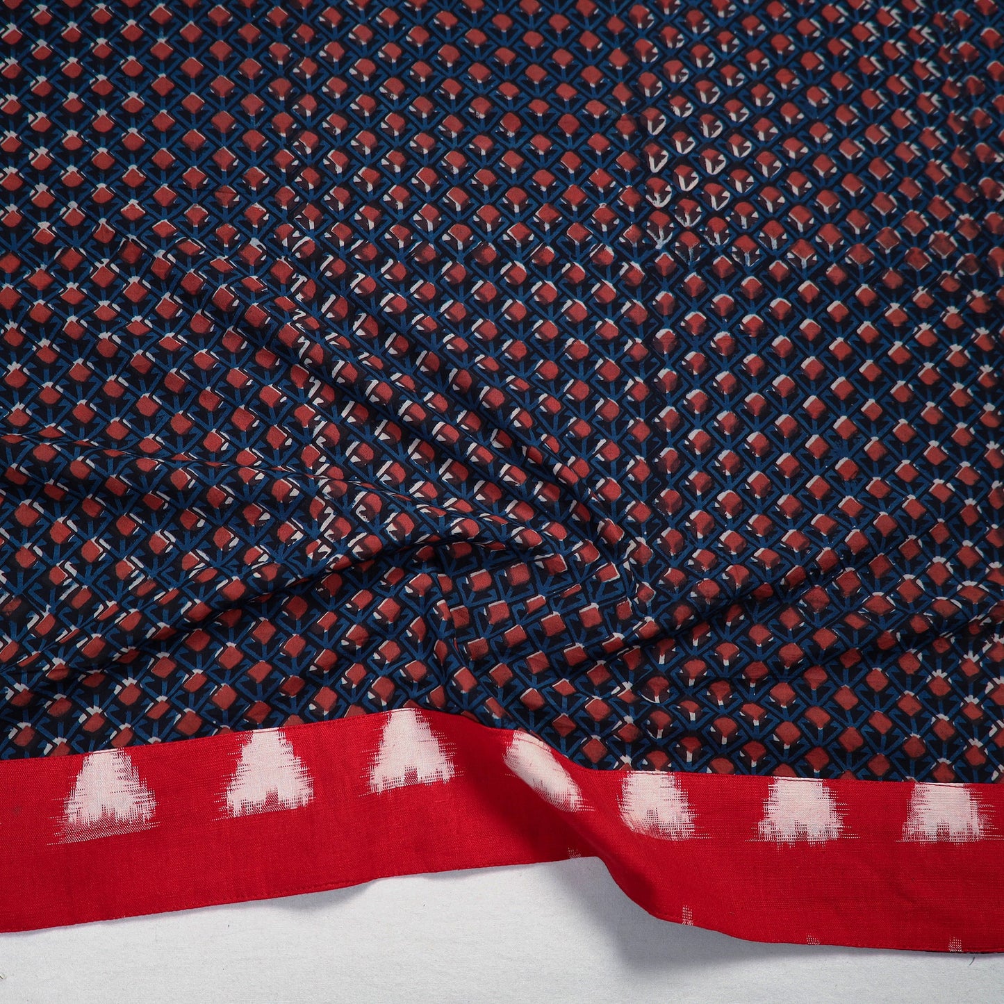 Blue - Block Printed Cotton Bagru Blouse Piece 119