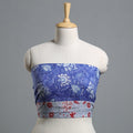 Blue - printed cotton blouse piece 112 - handcrafted