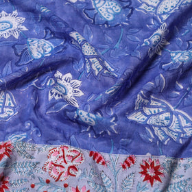 Blue - printed cotton blouse piece 112 - handcrafted