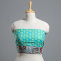 Blue - printed cotton blouse piece 113 - handcrafted