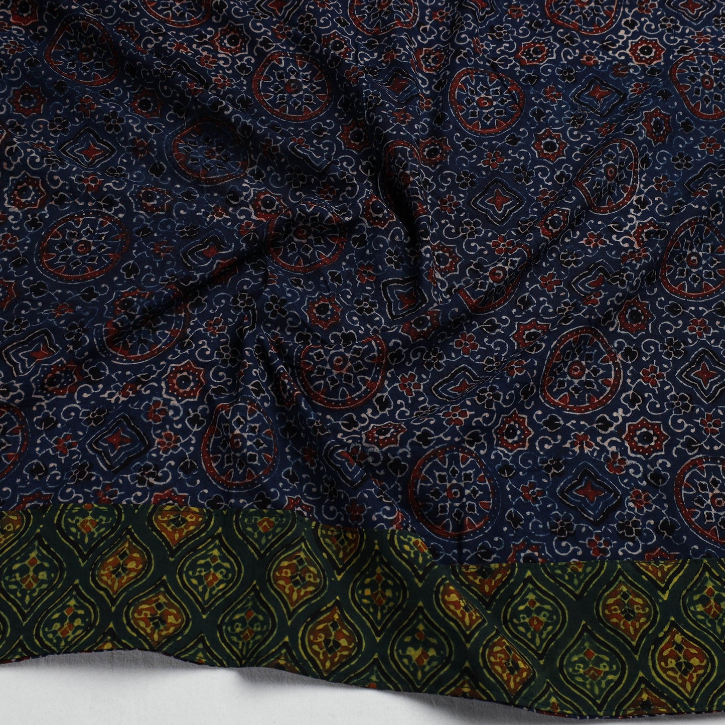 Buy Ajrakh Block Printed Cotton Blouse Piece 