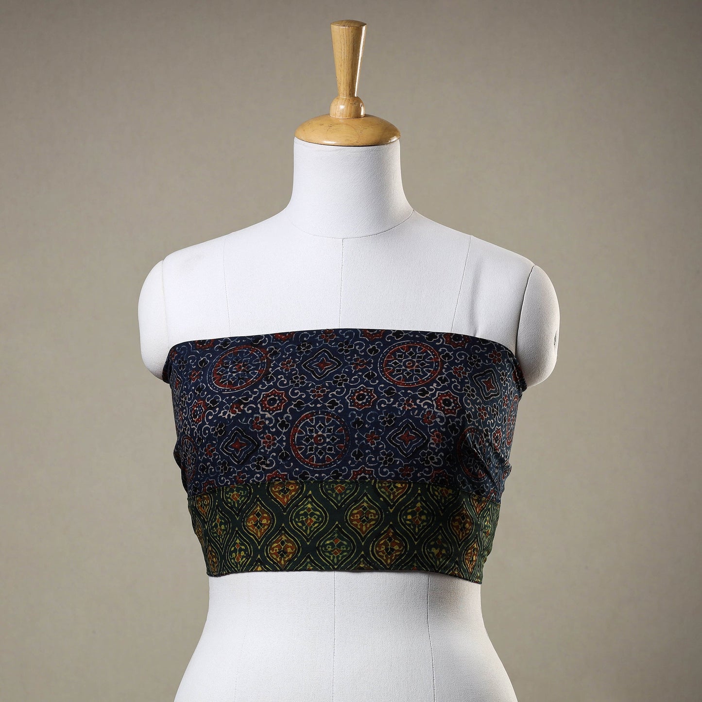 Buy Ajrakh Block Printed Cotton Blouse Piece 