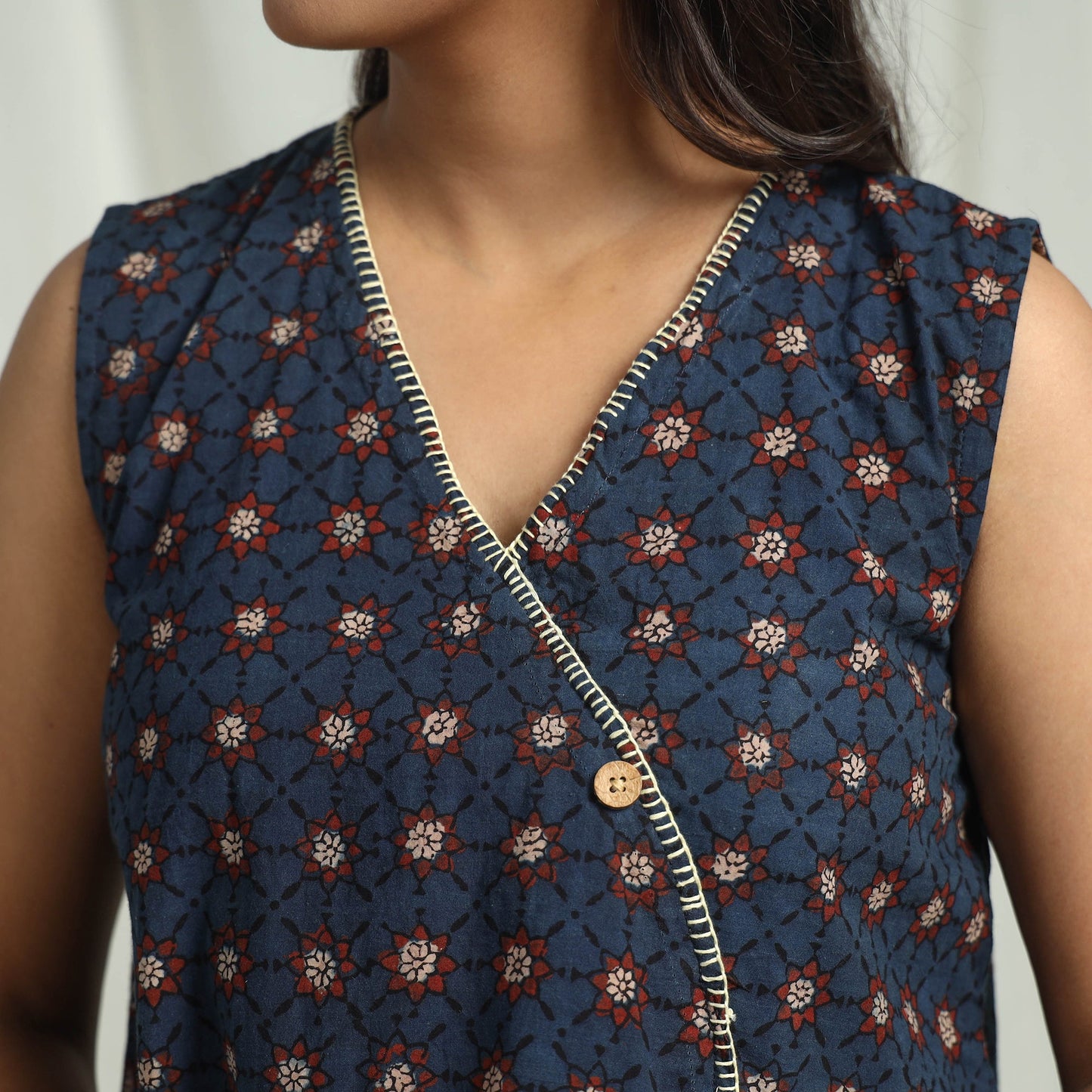 Ajrakh Cotton Crop Top | Handcrafted Elegance