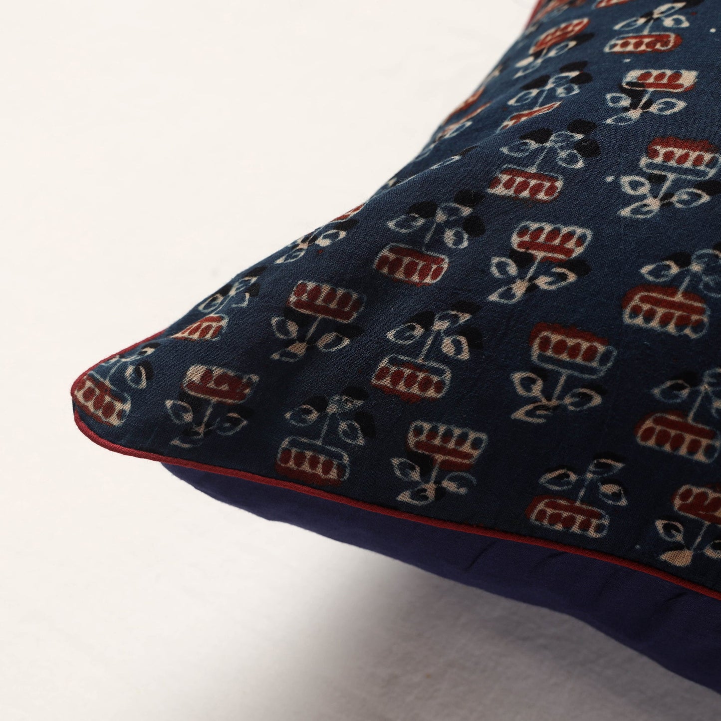 Buy Ajrakh Block Printed Cotton Cushion Cover Online at iTokri.com